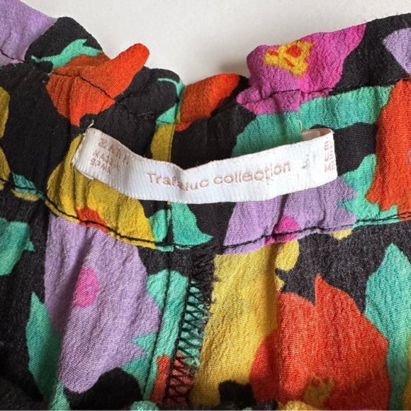 Zara Tie Waist Orange Floral Printed Mini Shorts size XS - Picture 8 of 13